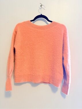 Club Monaco 100% Cashmere Crewneck Sweater Coral Orange XS